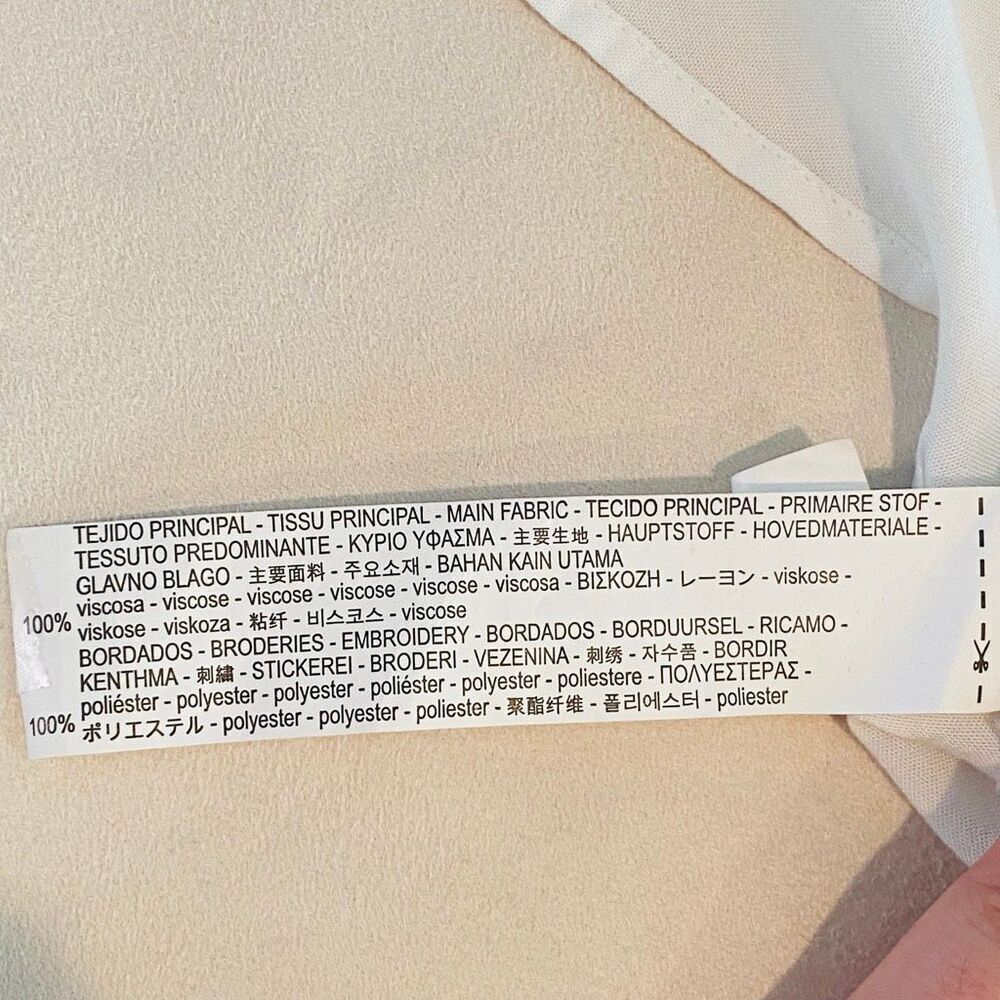 Zara Basic Collection Embroidered Ruffle Trim Lon… - image 5